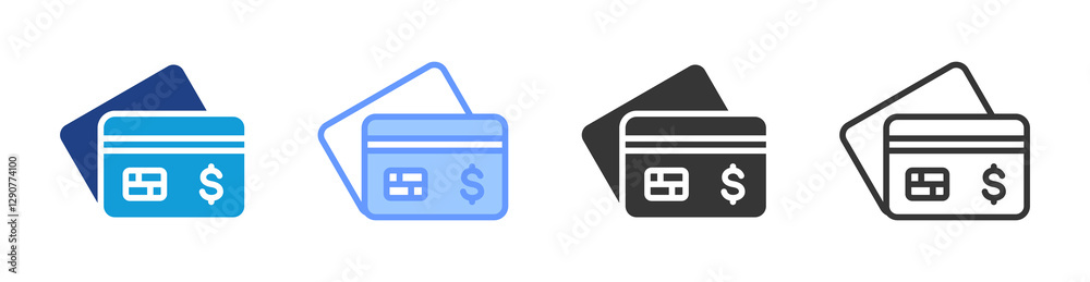Fototapeta premium Credit Card icon set multiple style collection