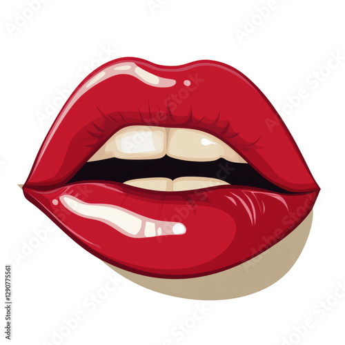 Wallpaper Mural Red lips illustration on a transparent background Torontodigital.ca