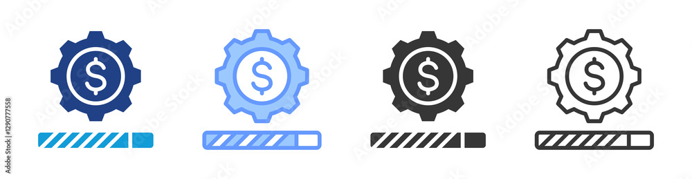 Progress icon set multiple style collection Progress icon set multiple style collection
