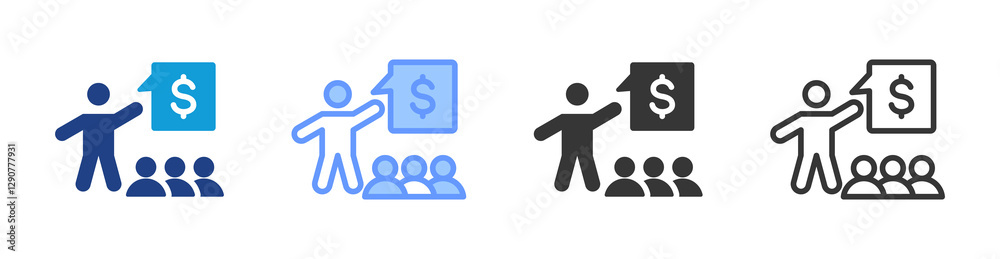 Training icon set multiple style collection Training icon set multiple style collection