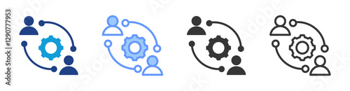 Partnership icon set multiple style collection