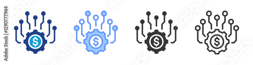 Digitalization icon set multiple style collection