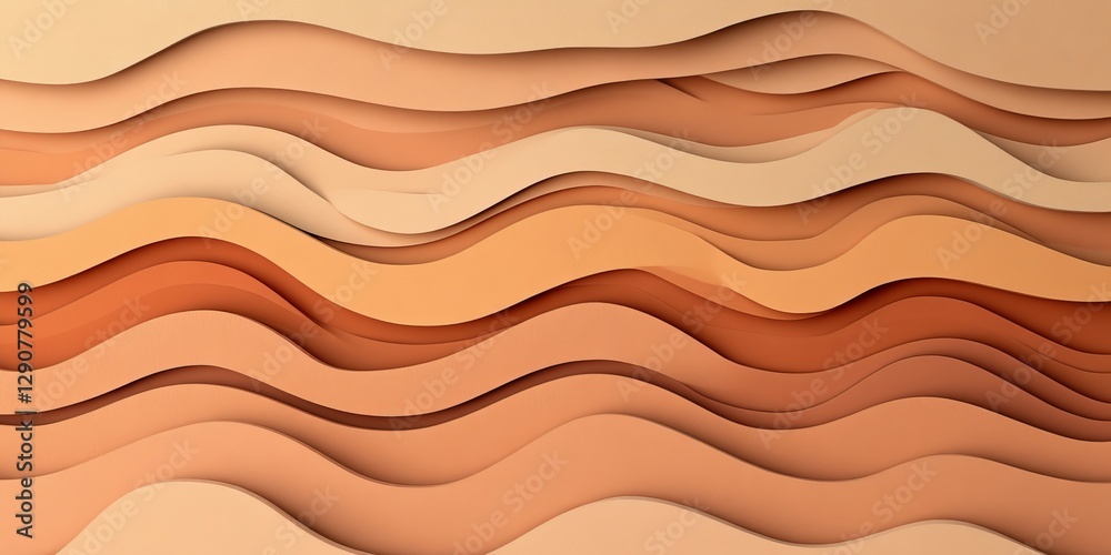 Abstract Background, 3D Wavy Pattern in Beige and Peach Tones , Modern and Minimalist Design Abstract Background, 3D Wavy Pattern in Beige and Peach Tones , Modern and Minimalist Design