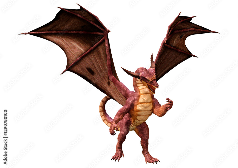 Obraz premium 3D Rendering Fairy Tale Dragon on White