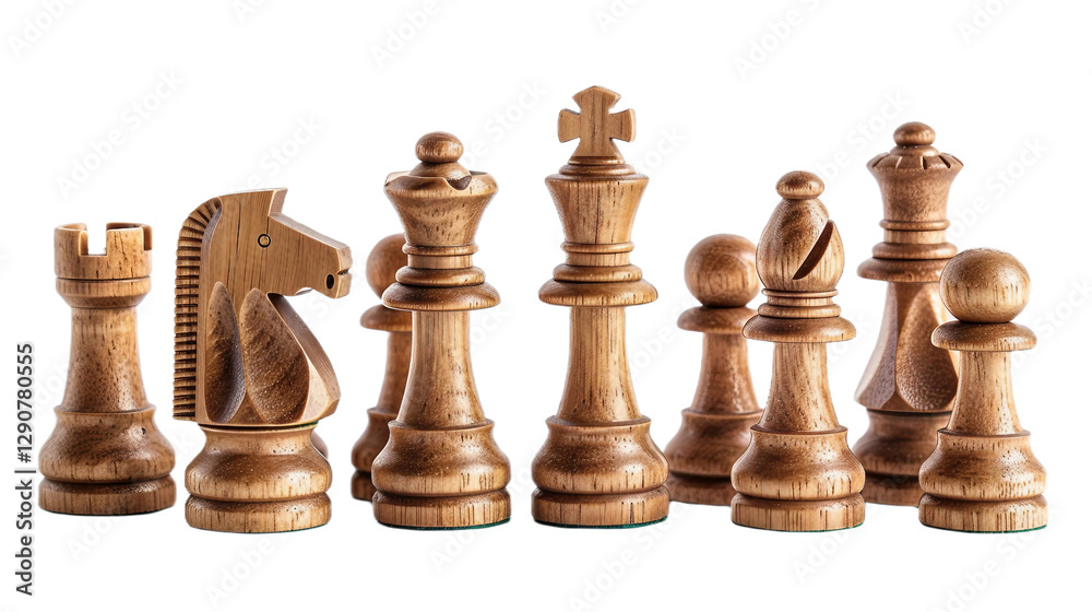 Wooden Chess Set on transparent background PNG. Wooden Chess Set on transparent background PNG.
