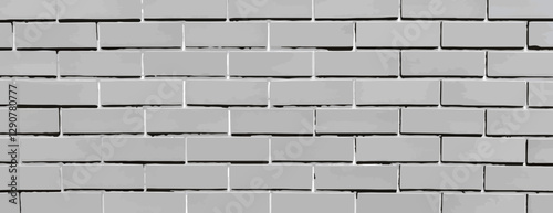 Gray brick background, with a smooth texture. The background features gray bricks, creating a modern, urban background style. Brick texture background vector wallpaper