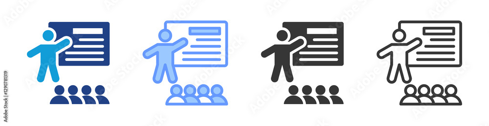 Presentation icon set multiple style collection Presentation icon set multiple style collection