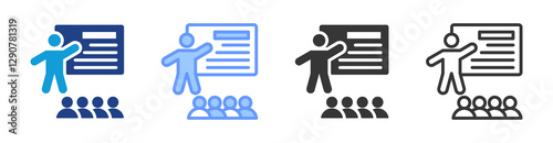 Presentation icon set multiple style collection