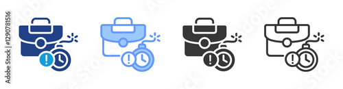Deadline icon set multiple style collection
