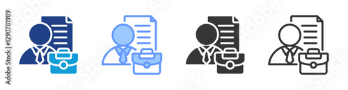 Manager icon set multiple style collection