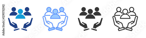 Human Resources icon set multiple style collection