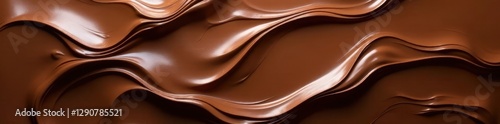 Rich brown swirls, glossy texture, melted chocolate background, meltedchocolate, design, baking photo