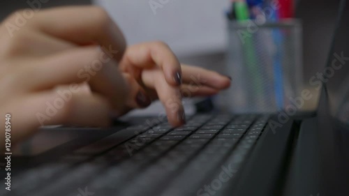 Computer keyboard with hands typing