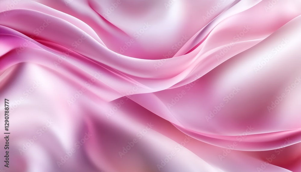 Obraz premium Soft Rose Pink Satin Background, Draped Silk Fabric with Gentle Waves, Elegant Texture