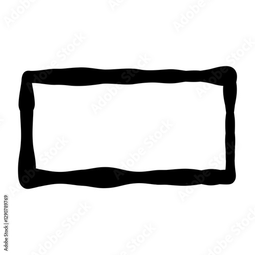 black irregularly shaped frame on a white background. with uneven edges element vector illustration. grunge style