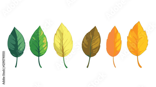 Colorful Floral Pattern with Abstract Flowers and Set of Autumn Leaves on White Background Art & Illustration
