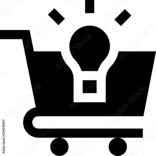 Minimalist eCommerce solution glyph icon in a monochrome vector style. This simple design symbolizes online shopping, digital transactions, and business solutions, making it ideal for retail, fintech,