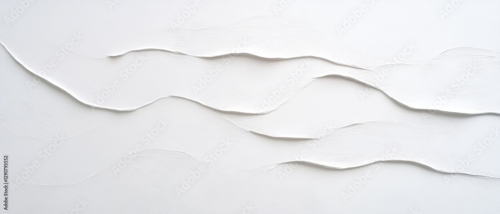 Fototapeta premium White wavy paper texture background, subtle waves, light shadows, minimalistic design, clean backdrop for art and graphic projects, smooth curves.