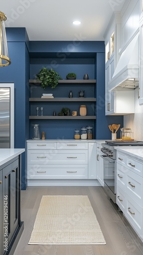 Elegant Kitchen Design With Dark Accents in a Modern Home Setting