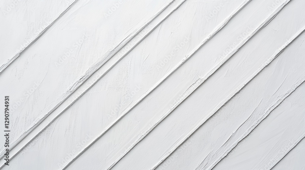 Obraz premium White textured wall background with diagonal lines, minimalist design, smooth surface for modern interior or exterior use, perfect for wallpapers or presentations.