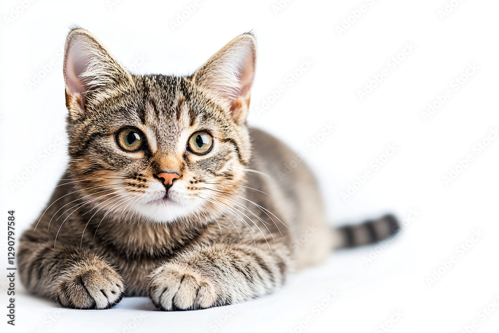 Obraz premium Portrait of a cat on a white background