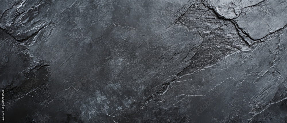 Naklejka premium Black slate stone texture for backgrounds, natural mineral surface, dark rock pattern, interior design material, home decor backdrop, outdoor landscape stone.