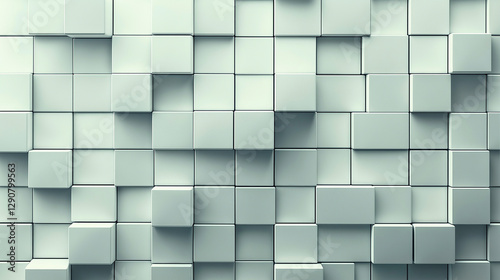 A minimalist architectural wall made entirely of cube-shaped blocks.