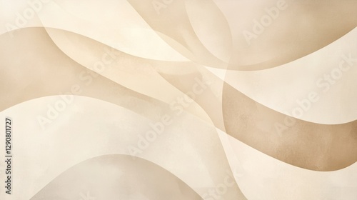 Beige abstract background with soft curves and waves, minimalist texture design for modern art, wallpaper, or creative projects. Seamless artistic backdrop.