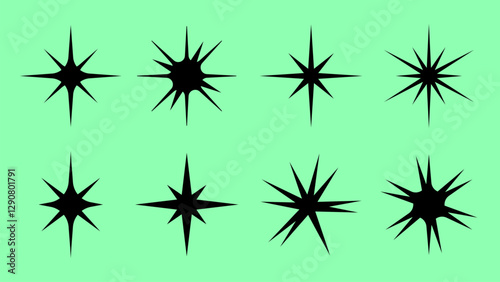 Shine star sparkle vector set. Sparkle star icons. Shine icon. Stars sparkle doodles vector. Set sparkles star symbols vector. Bright sparkle, star sparkle, shiny flash star. Star shine sparkle icon