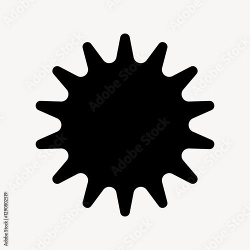 Abstract black sunburst shape vector