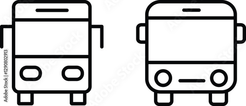 Bus Sign City Transport and Travel Vehicle Icon Design