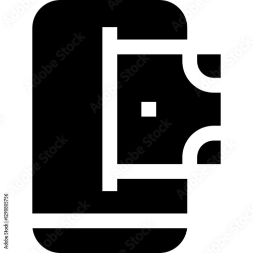 Minimalist online money glyph icon in a monochrome vector style. This simple design symbolizes digital transactions, e-commerce, cryptocurrency, and financial technology, making it ideal for fintech.