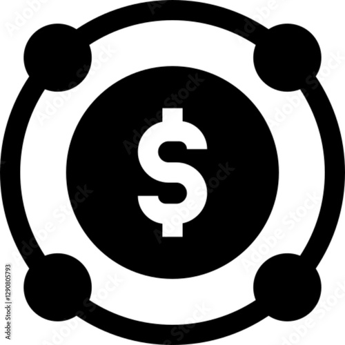 Minimalist investment glyph icon in a monochrome vector style. This simple design symbolizes financial growth, wealth management, savings, and economic development, making it ideal for fintech, bankin
