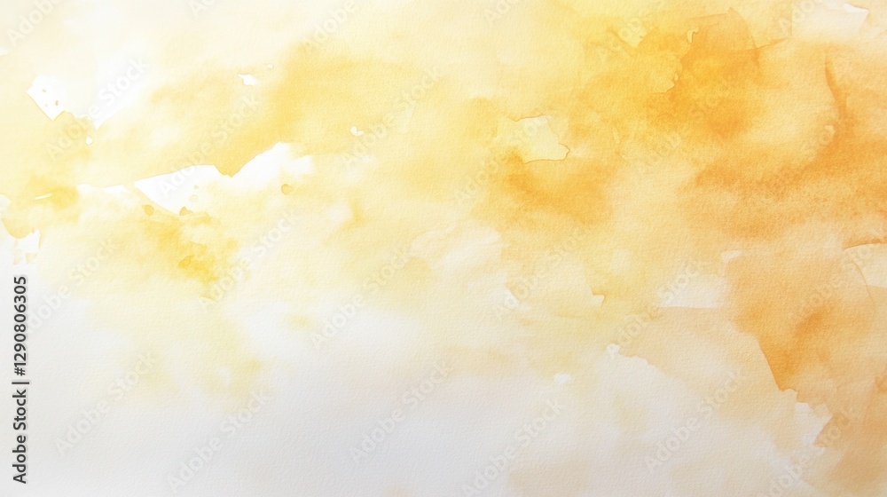 Obraz premium Abstract watercolor background in soft yellow and white shades, perfect for design projects, presentations, and creative artwork. Fluid painting texture.