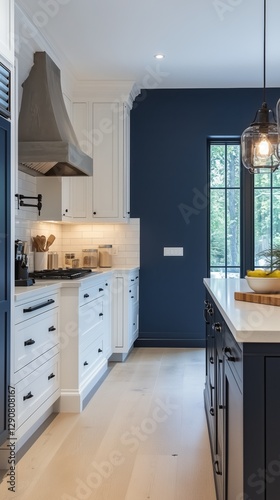 Elegant Kitchen Design With Dark Accents in a Modern Home Setting