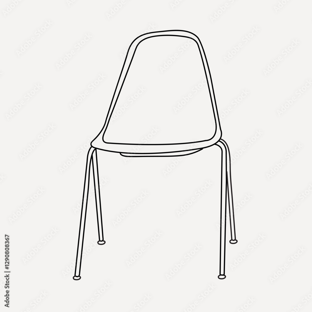 Chair furniture line art illustration vector Chair furniture line art illustration vector