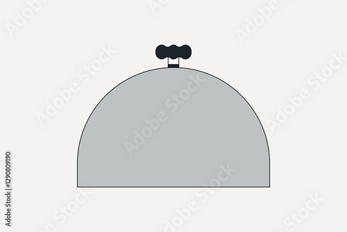 Cloche dinnerware illustration collage element vector