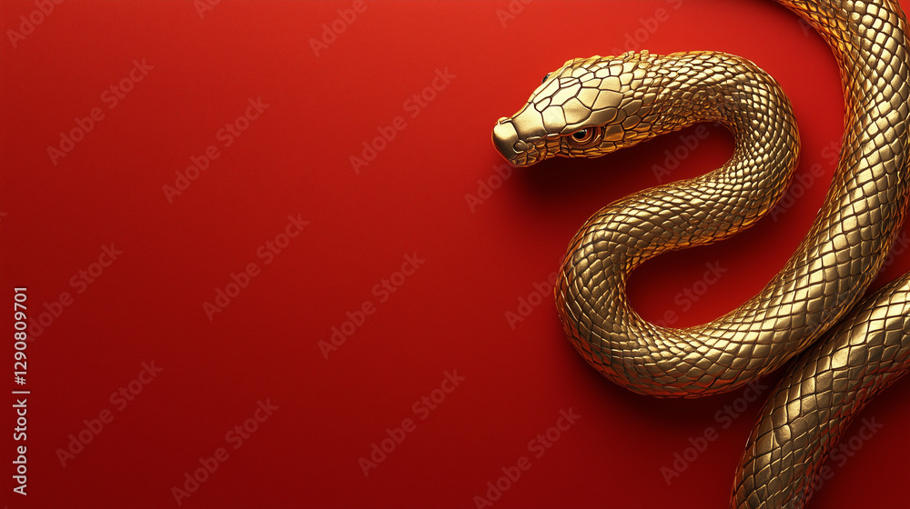 Fototapeta premium Golden Snake Design for Chinese New Year