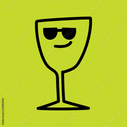 Wallpaper Mural Wine drinking glass graphic element vector Torontodigital.ca