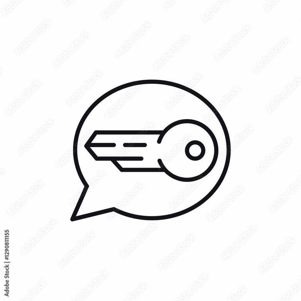 Message key secure icon vector sign Message key secure icon vector sign