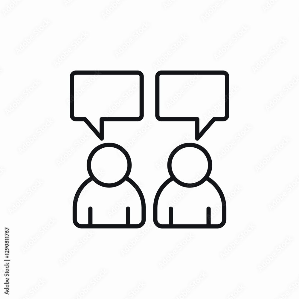 People chat conversation icon vector sign People chat conversation icon vector sign