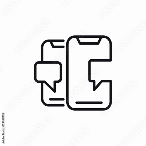 Mobile messaging app icon vector sign