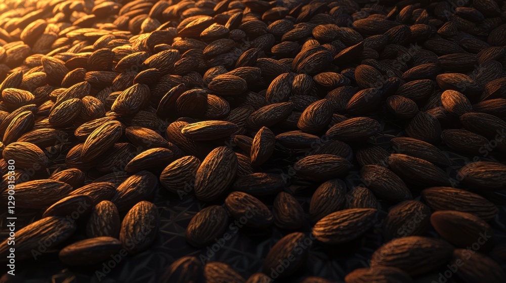 Fototapeta premium Golden Hour Almonds A Rich Harvest of Nuts