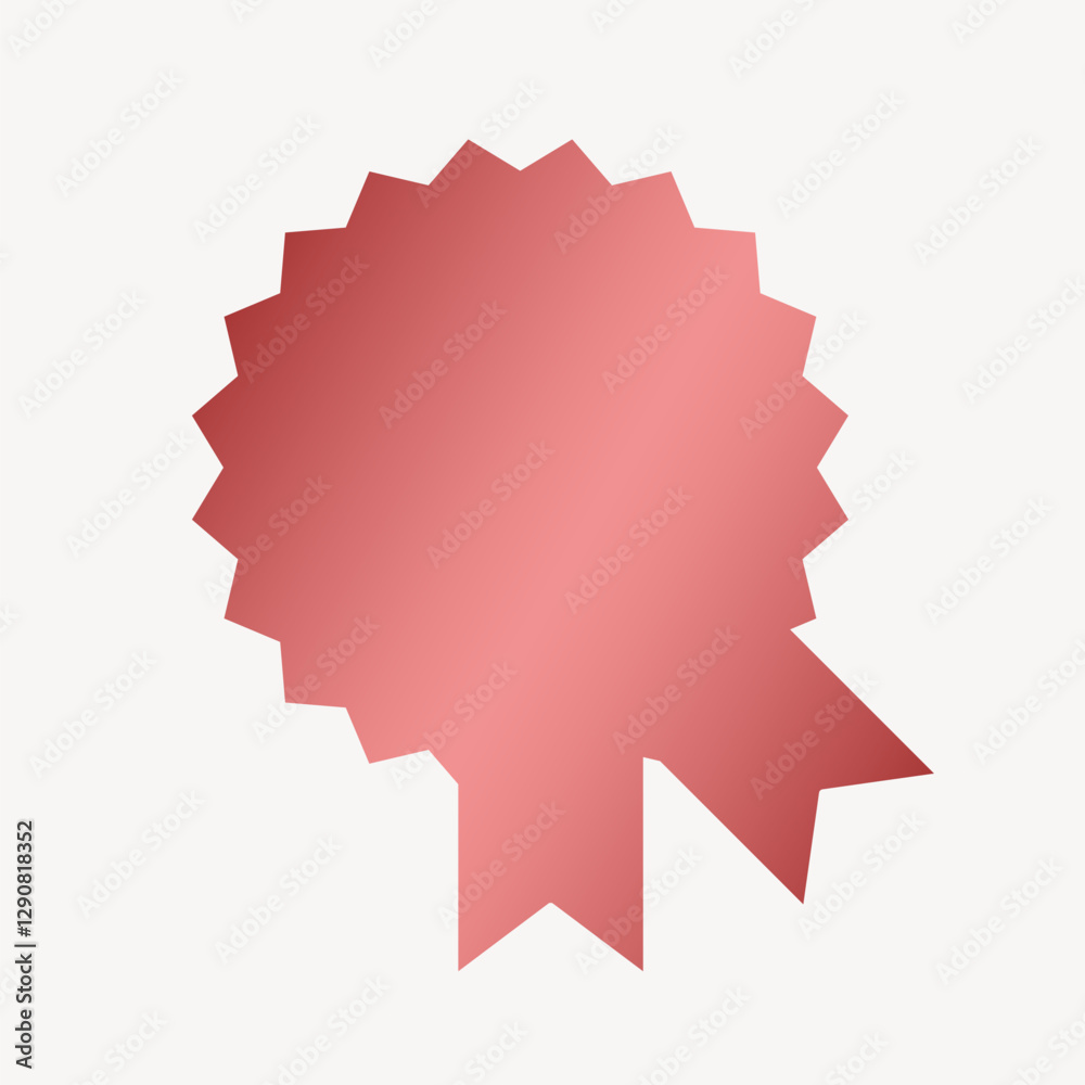 Metallic red award, gradient ribbon badge collage element vector Metallic red award, gradient ribbon badge collage element vector
