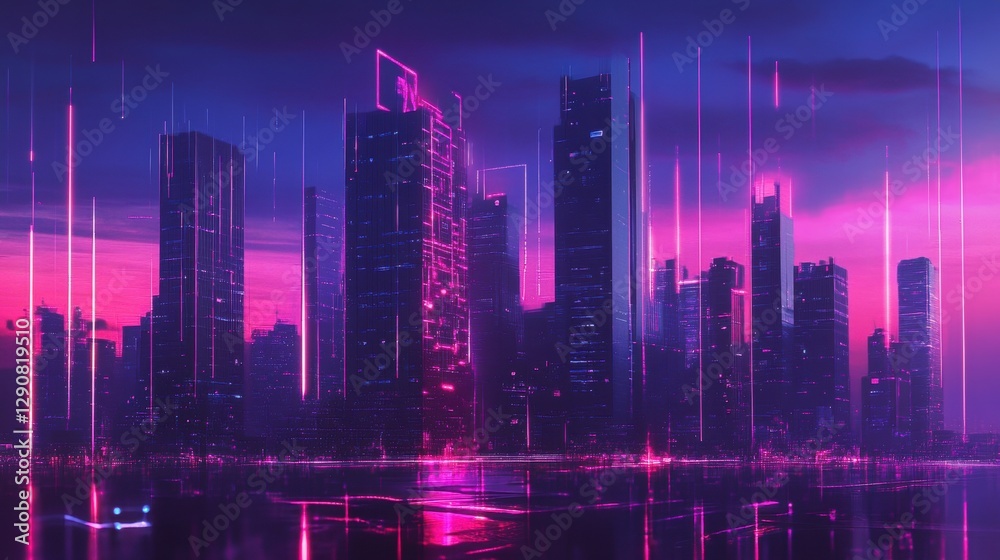 A smart city skyline with glowing data lines, representing innovation and modern technology. A smart city skyline with glowing data lines, representing innovation and modern technology.