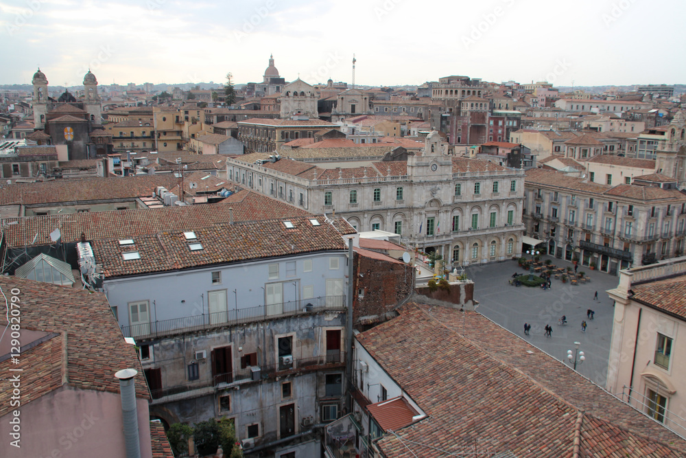 university square in catania in sicily in italy