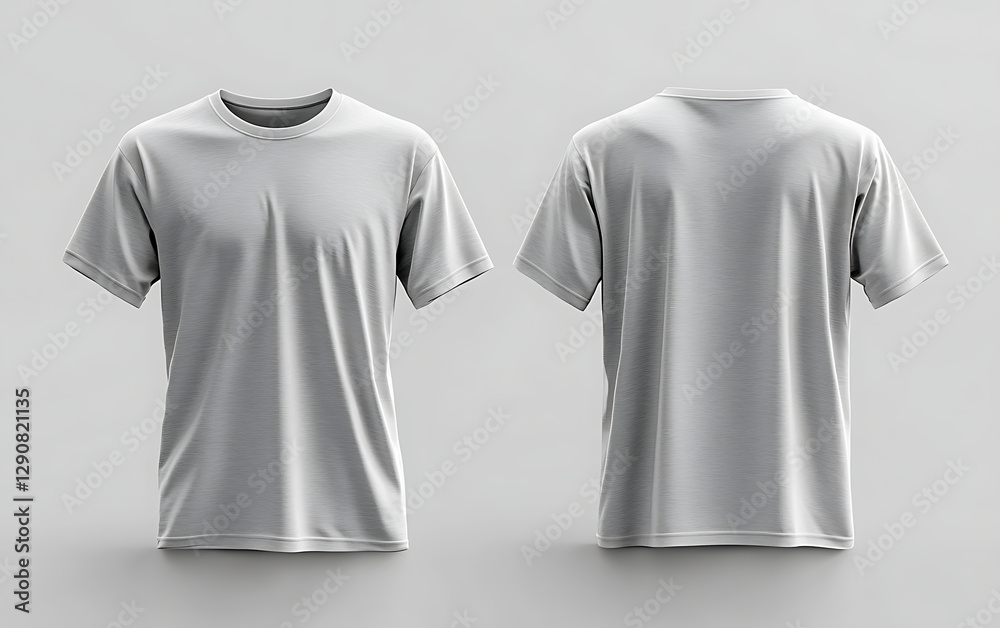 Naklejka premium 3D Gray Undershirt Mockup with Front and Back Views