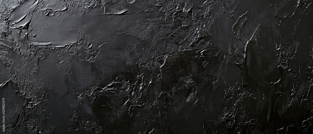 Obraz premium Textured black surface background for graphic design, abstract pattern, dark aesthetic, artsy backdrop for posters, presentations, and digital art projects.