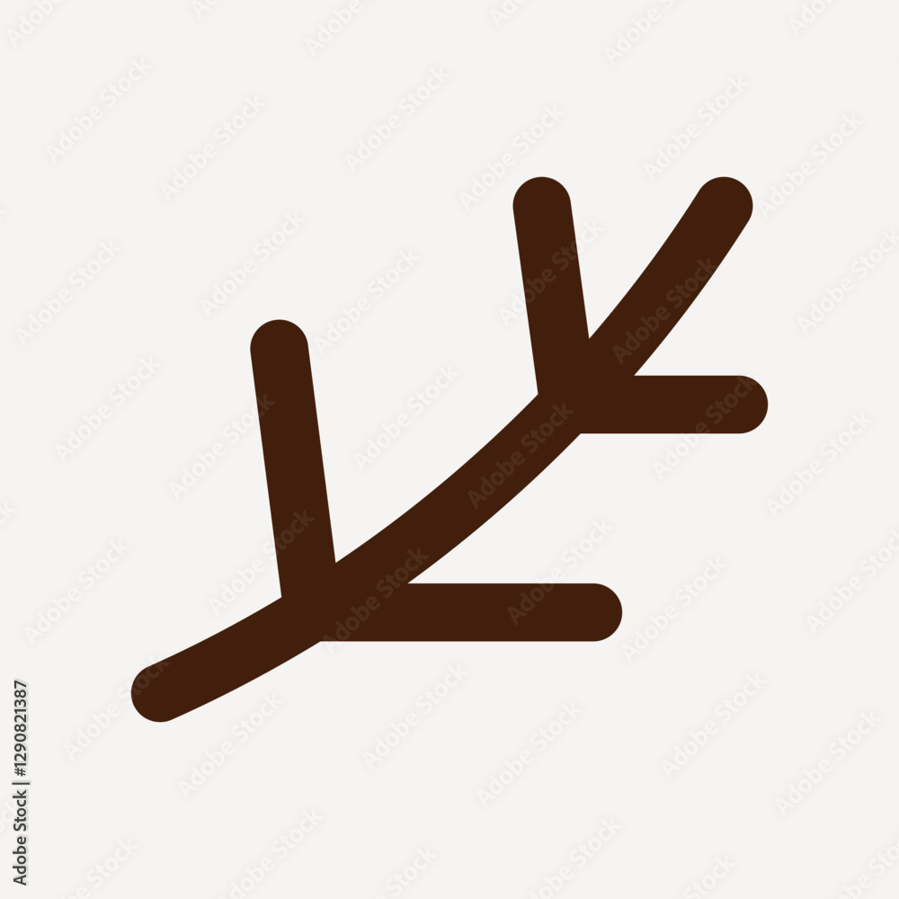 Brown branch, line art illustration vector Brown branch, line art illustration vector