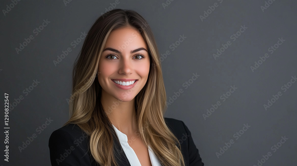 Confident businesswoman in professional attire, embodying success and determination. Confident businesswoman in professional attire, embodying success and determination.